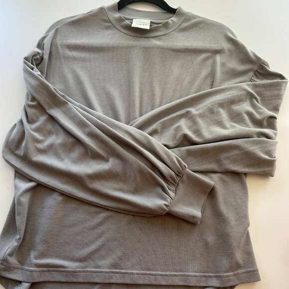 Varley Brannon Ribbed Crewneck Long Sleeve Pullover Gray Sweatshirt, Size Med - Picture 4 of 10